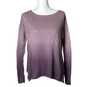 American Eagle Outfitters Ombre Purple Open Knit Cable Sweater Size Small